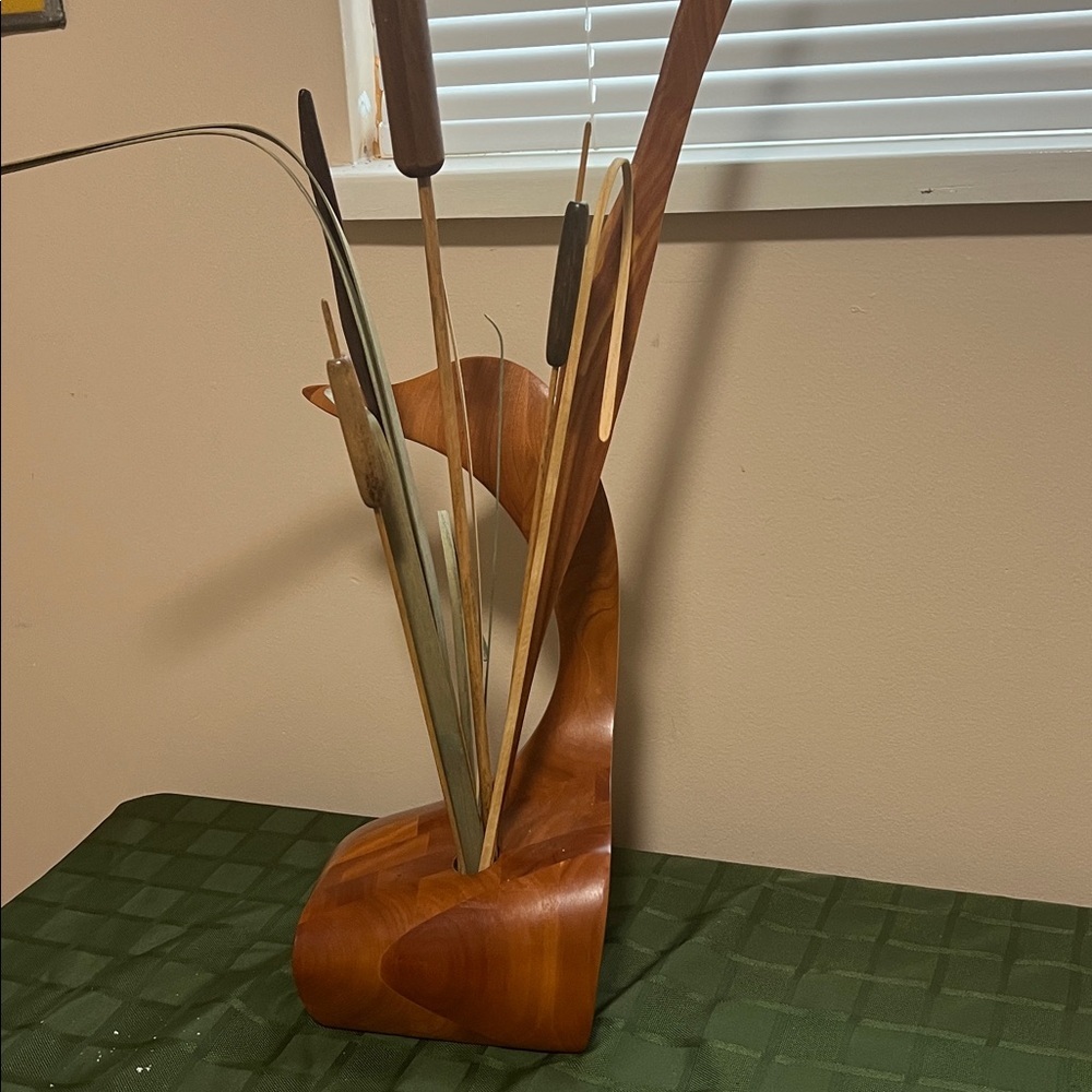 Vintage  Wooden Swan Sculpture with Natural Tones